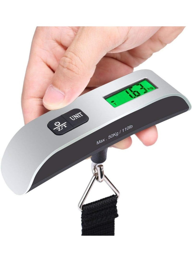 ميزان شنط ديجيتال للسفر حتى 50 كجم - ميزان حقائب محمول بشاشة LCD وحزام قوي - دقة عالية لوزن الامتعة والحقائب - يعمل بالبطارية - Image 5